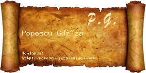 Popescu Géza névjegykártya