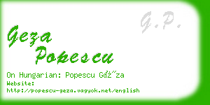 geza popescu business card